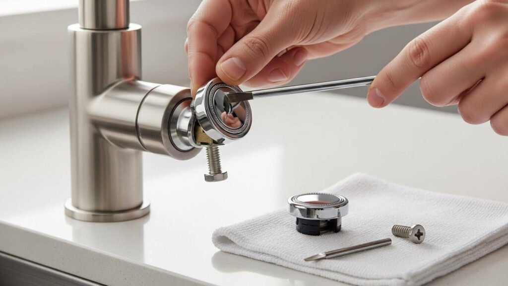 Étape 2 Démonter la Poignée du Mitigeur