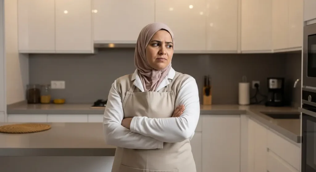 Femme de ménage mécontente illustrant les erreurs à éviter lors du recrutement au Maroc