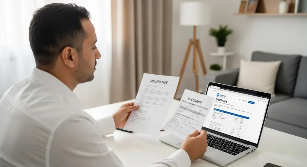 Marocain préparant les documents pour remboursement assurance serrurier