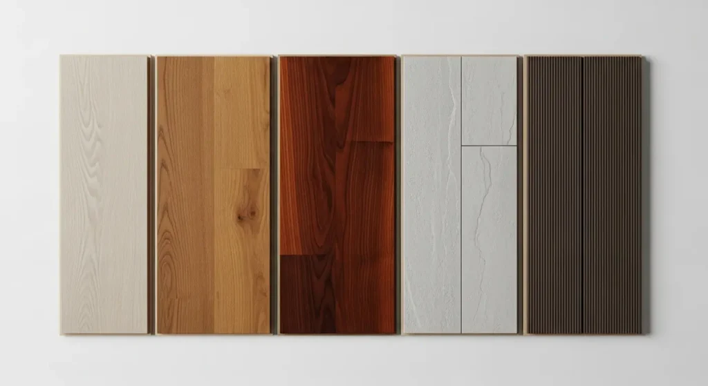 échantillons types parquet stratifié contrecollé massif SPC composite